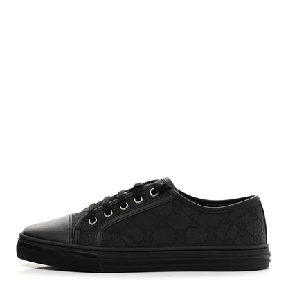 Gucci GG Monogram Calfskin Womens Low Top Sneakers 38 Piombo Black 1 of 10
