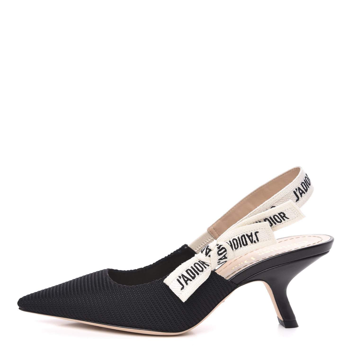 Christian Dior Technical Canvas Ribbon J Adior Slingback 65mm Pumps 35 Black 1 of 8