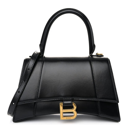 Balenciaga Shiny Box Calfskin Small Hourglass Top Handle Bag Black 1 of 9