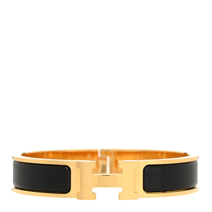 Hermes Enamel Narrow Clic Clac H Bracelet GM Black 1 of 5
