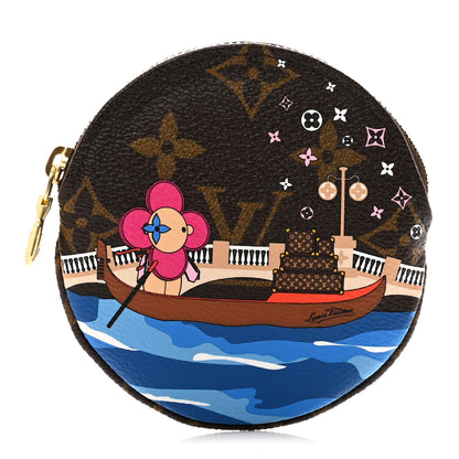 Louis Vuitton Monogram 2019 Christmas Animation Round Coin Purse Blue 1 of 6