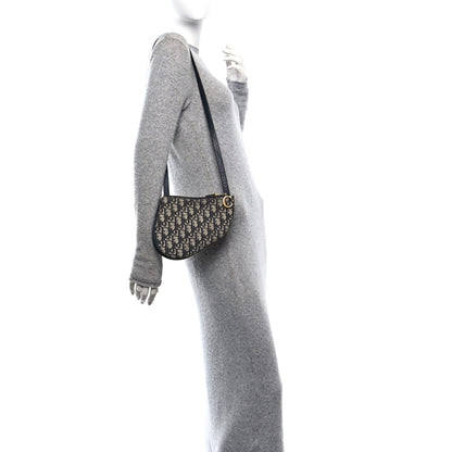 Christian Dior Oblique Saddle Pouch With Strap Navy Blue 2 of 20