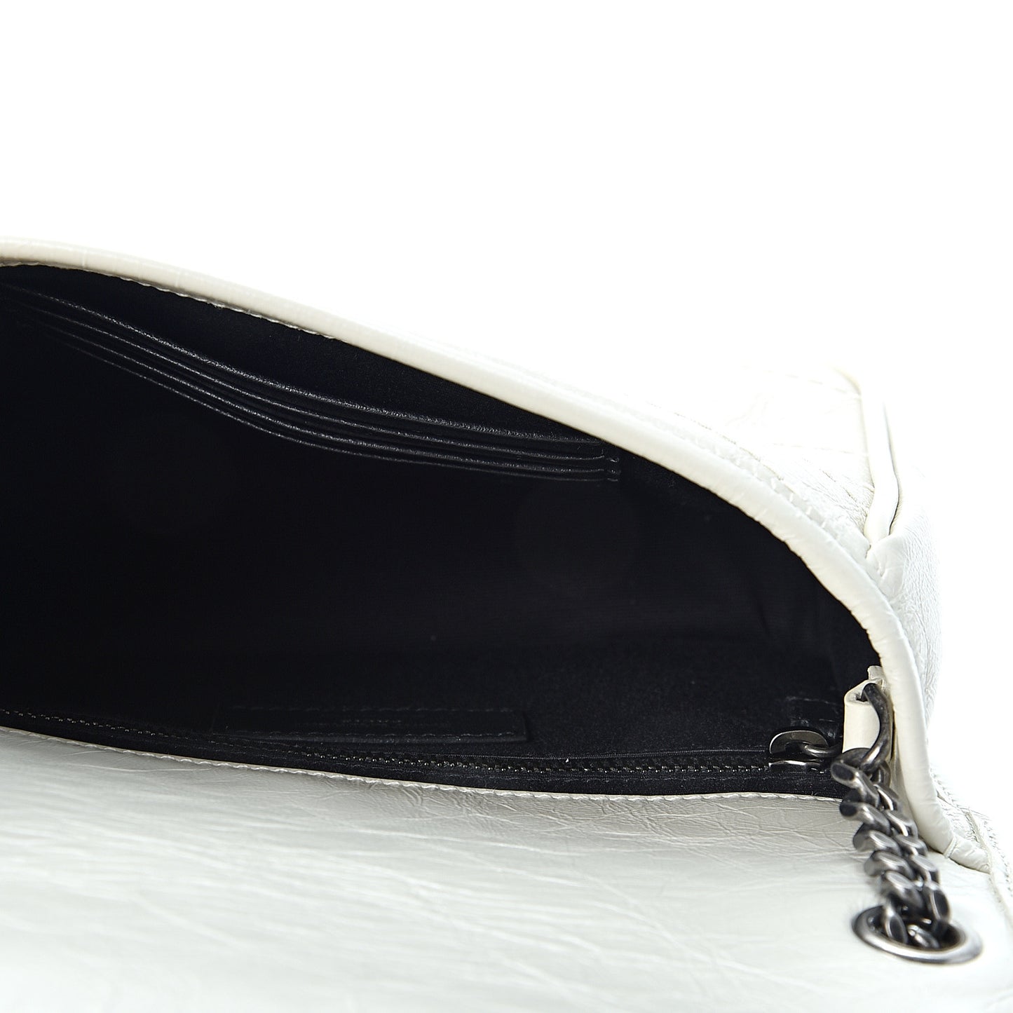 Crinkled Calfskin Matelasse Monogram Niki Chain Wallet Crema Soft