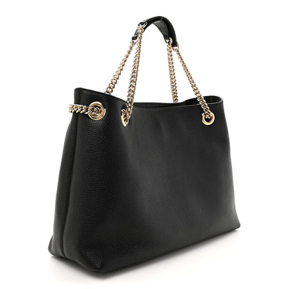 Gucci Pebbled Calfskin Medium Soho Chain Shoulder Bag Black 3 of 13