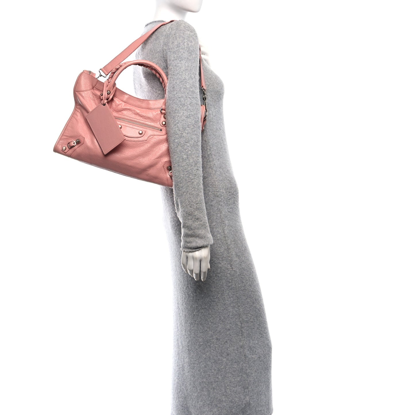 Agneau Giant 12 Silver Hardware City Rose Peche