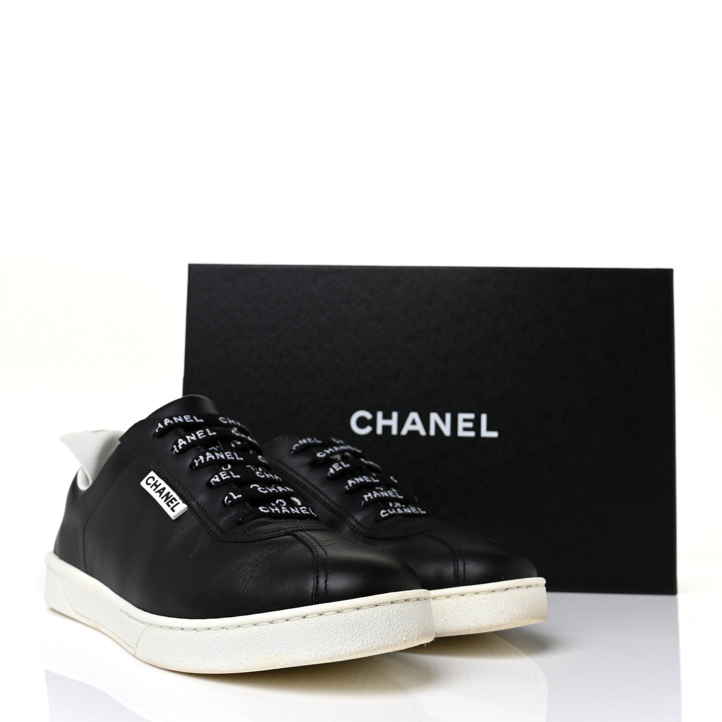 Calfskin CC Womens Sneakers 39.5 Black