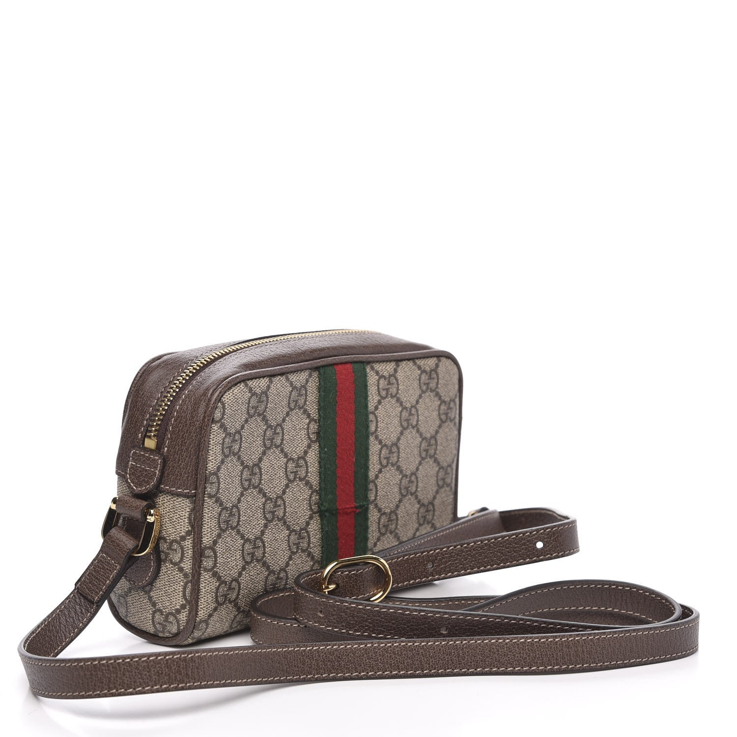Gucci GG Supreme Monogram Web Mini Ophidia Shoulder Bag Brown 2 of 10