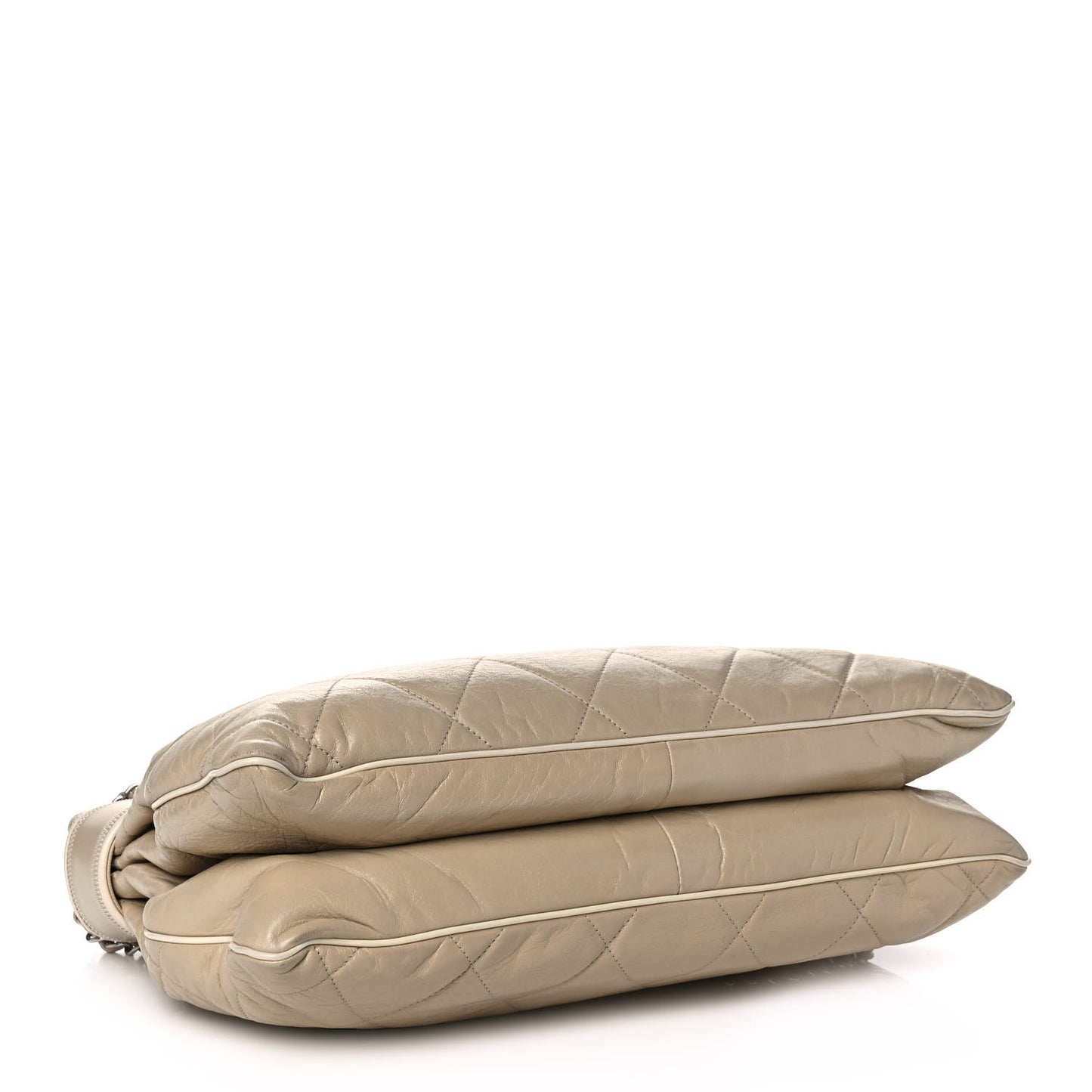 Lambskin Quilted Mademoiselle Accordion Tote Beige