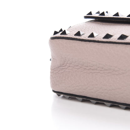 Valentino Garavani Grained Calfskin Small Rockstud Flap Pocket Camera Crossbody Bag Poudre 10 of 12