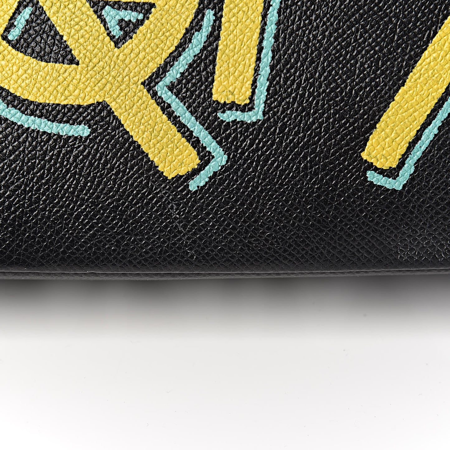 Grained Calfskin Graffiti M BB Round Shoulder Bag Black Multicolor