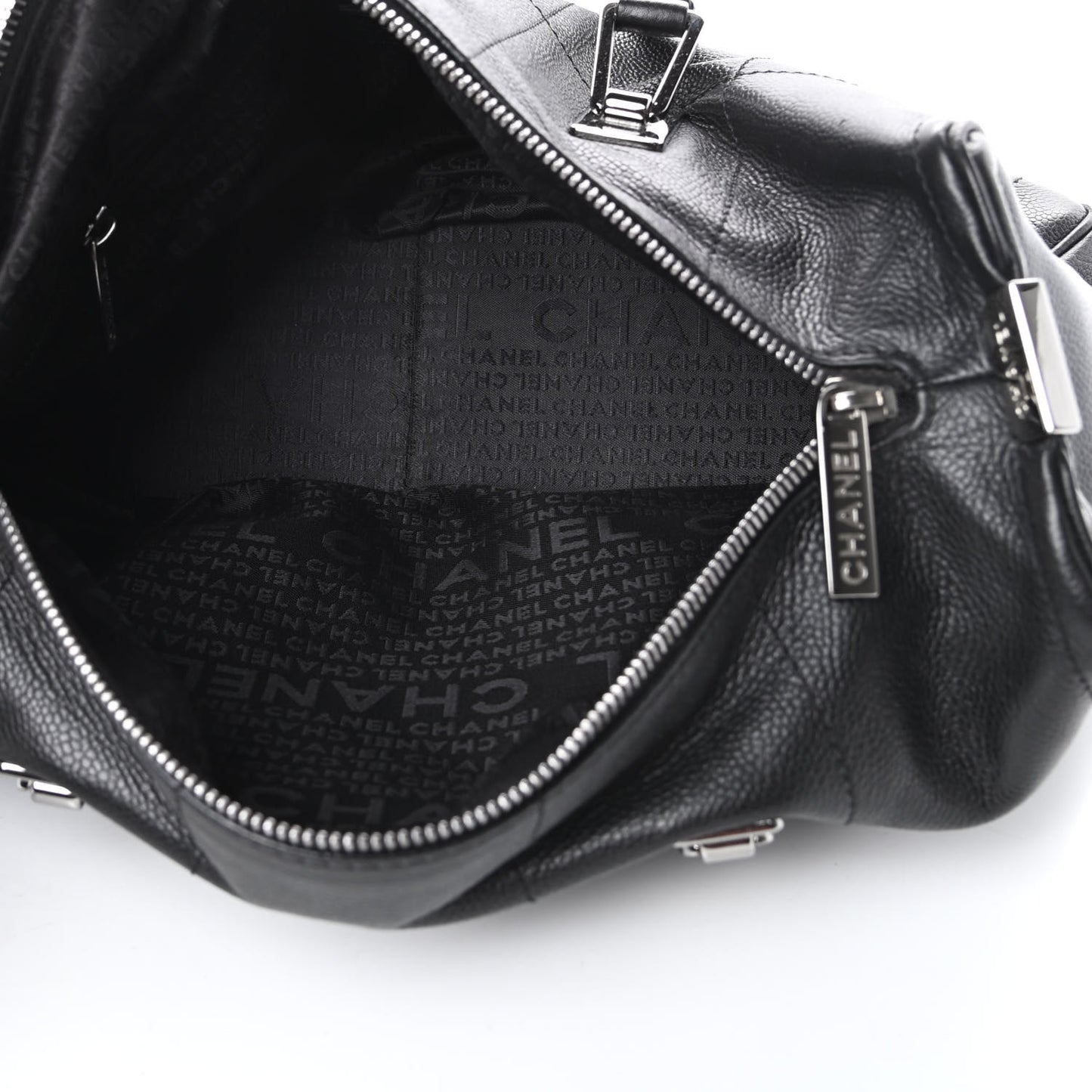 Caviar Square Stitched Large Tote Black