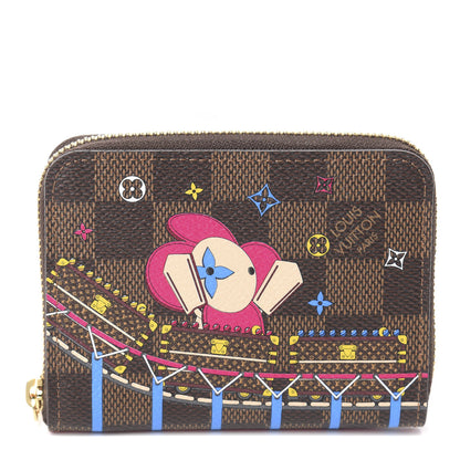 Louis Vuitton Damier Ebene 2020 Christmas Animation Roller Coaster Zippy Coin Purse Pivoine 1 of 5