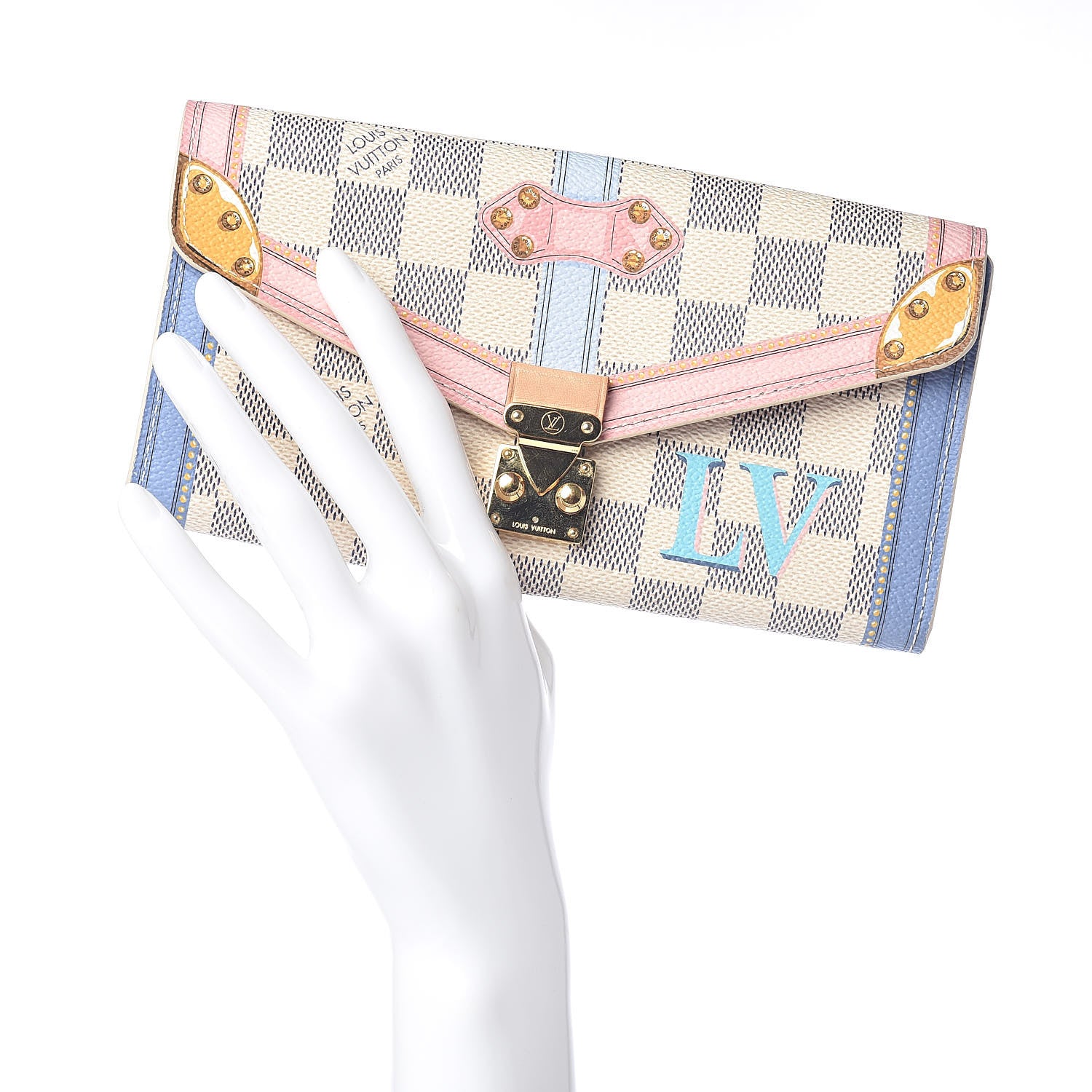 Louis Vuitton Damier Azur Summer Trunks Sarah Wallet NM 2 of 6