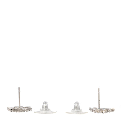 Chanel Crystal Mini Timeless CC Earrings Silver 3 of 5