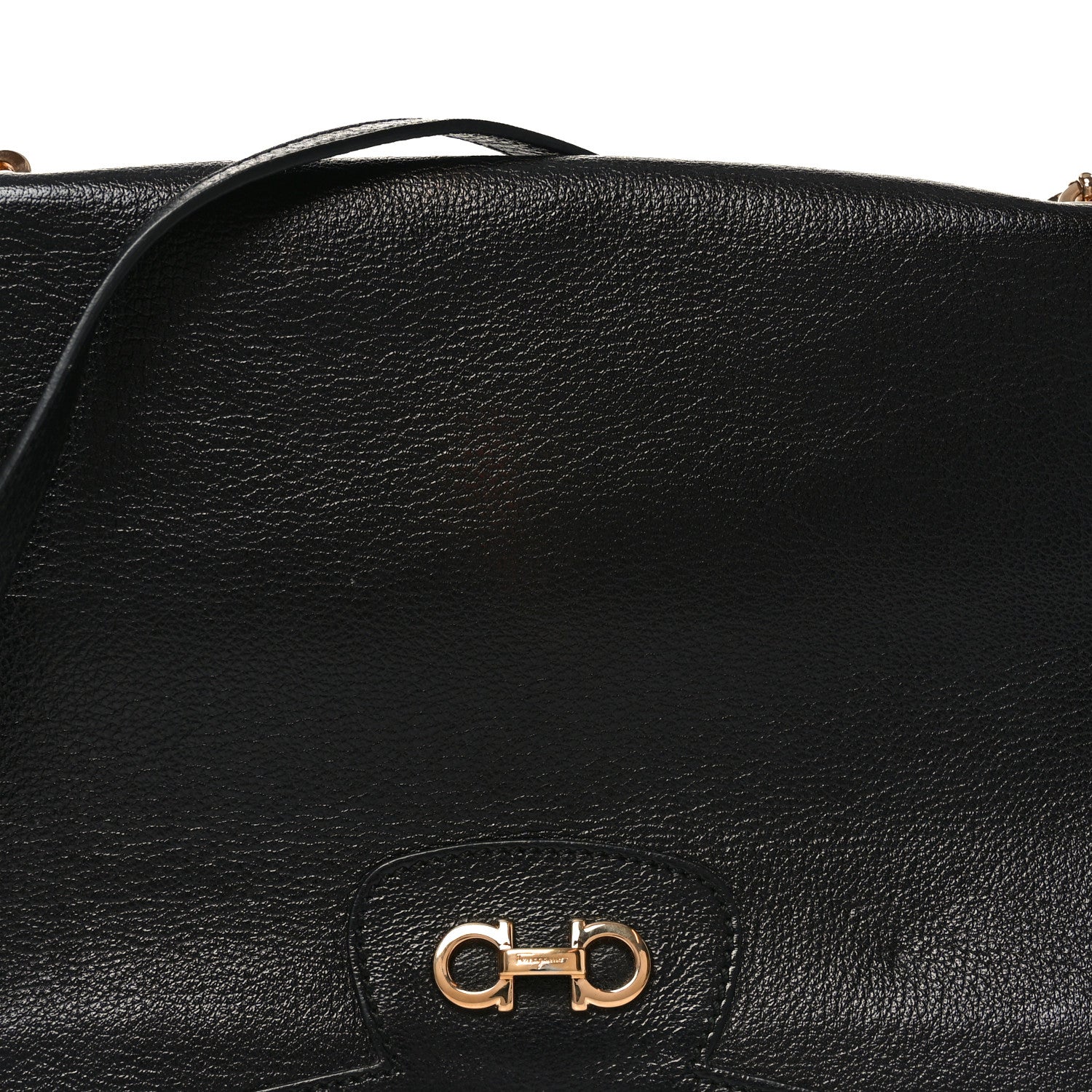 Salvatore Ferragamo Buffalo Gancini Shoulder Bag Black 7 of 9