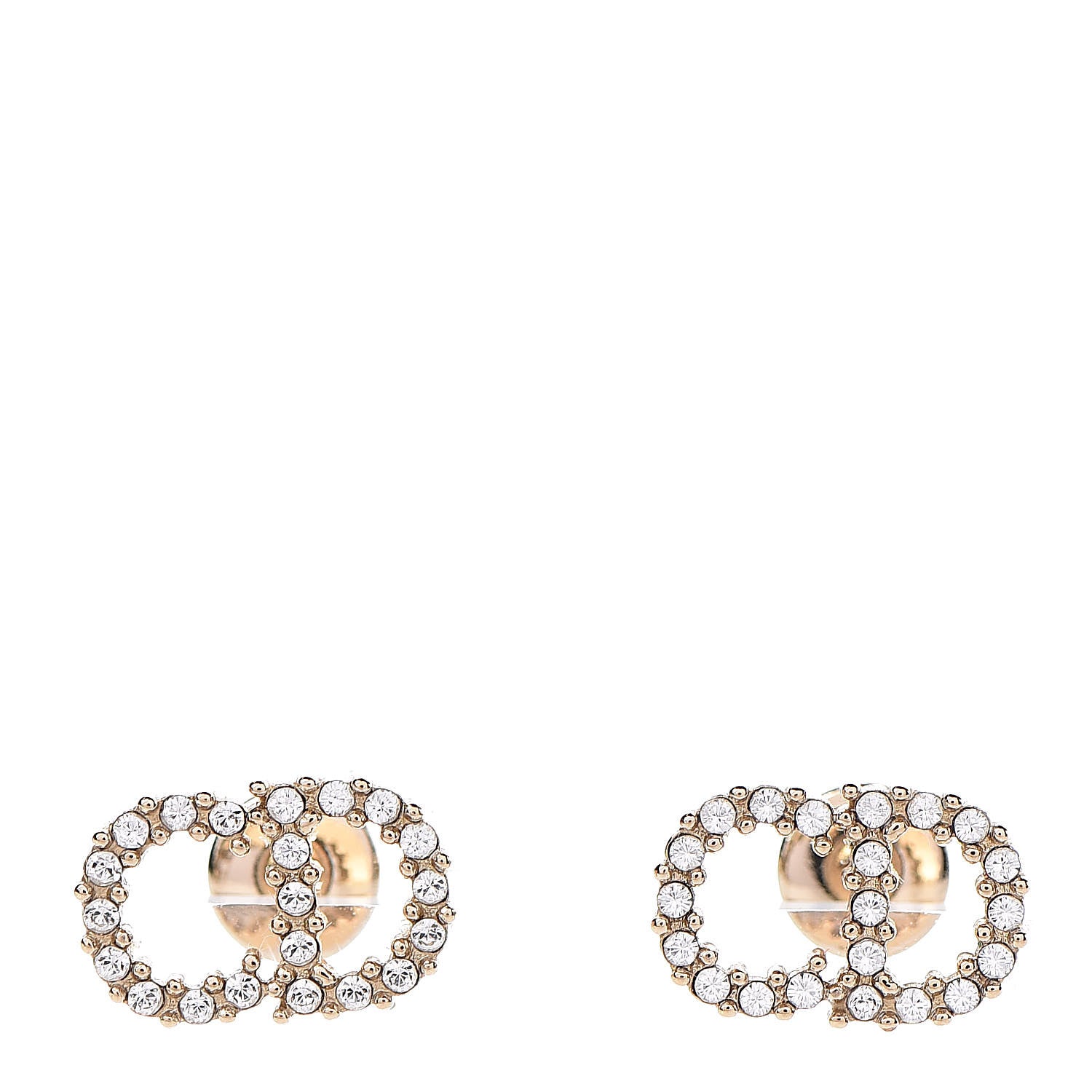 Christian Dior Crystal Clair D Lune Earrings Gold 1 of 4