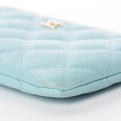 Chanel Caviar Quilted Small Cosmetic Case Light Blue 8 of 8