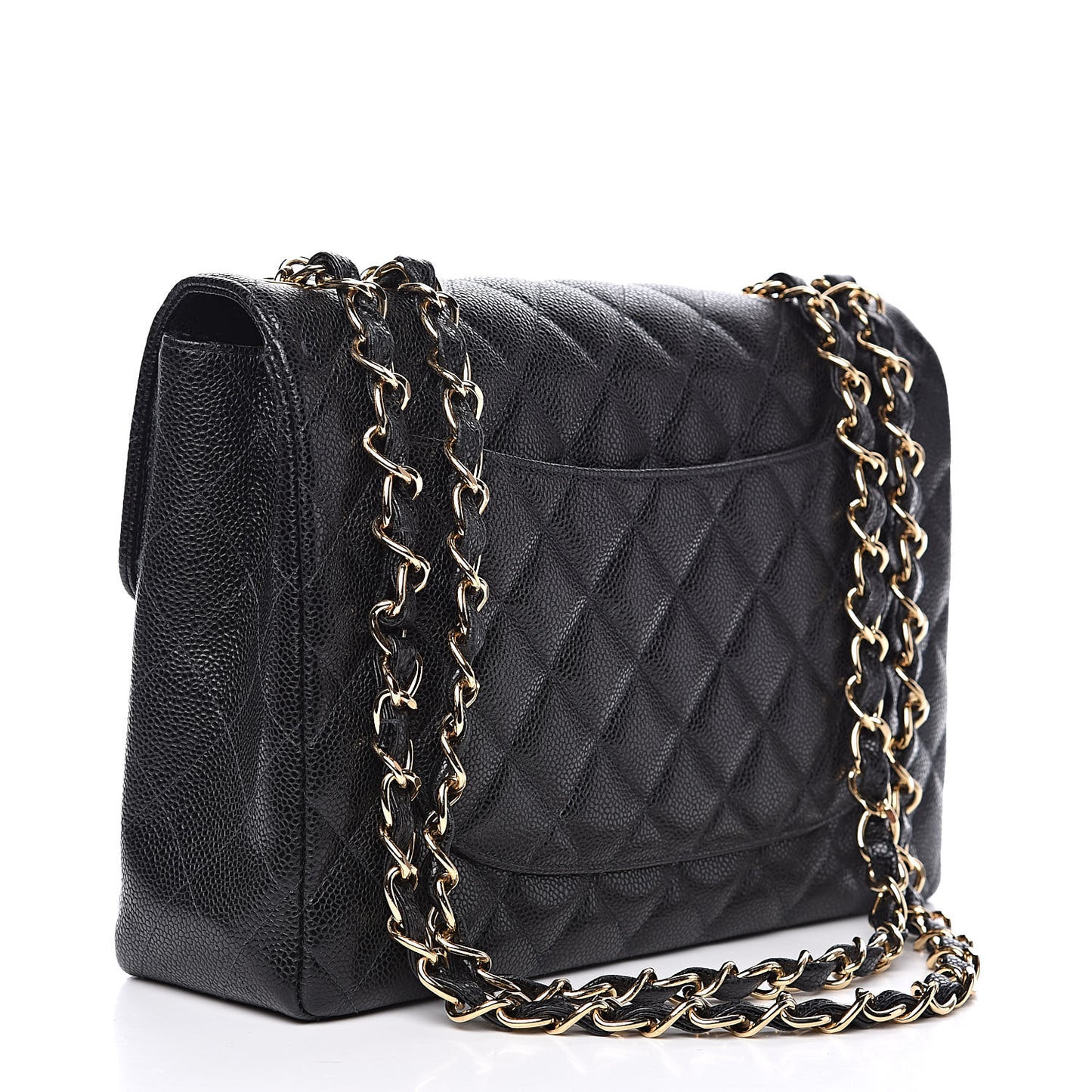 Caviar Quilted Jumbo Single Flap Black