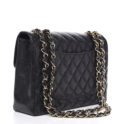 Chanel Caviar Quilted Jumbo Single Flap Black 3 of 13