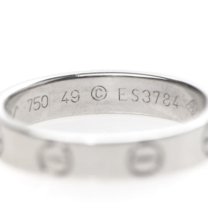 Cartier 18K White Gold 3.5mm LOVE Wedding Band Ring 49 4.75 4 of 5