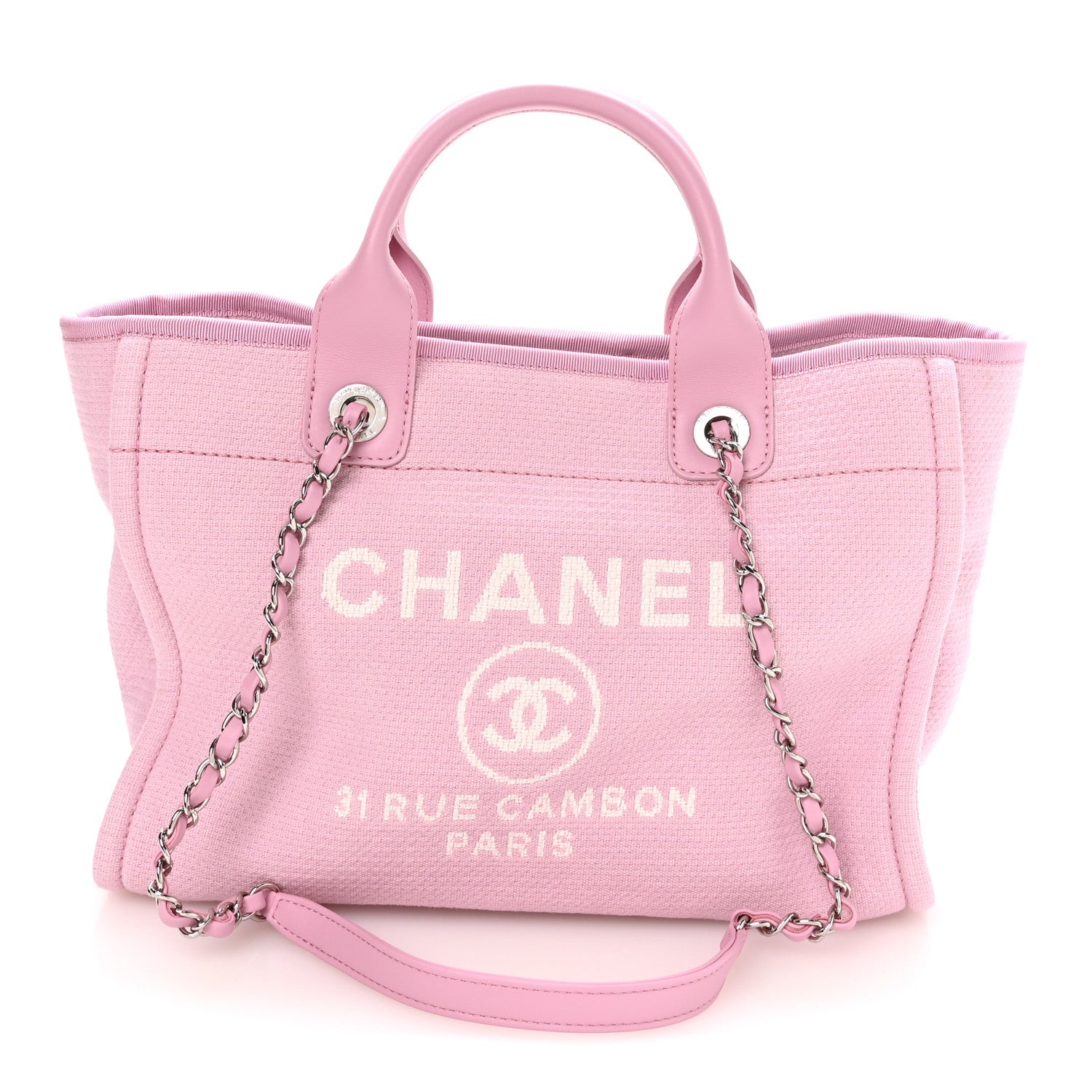 Chanel Mixed Fibers Small Deauville Tote Dark Pink 1 of 11