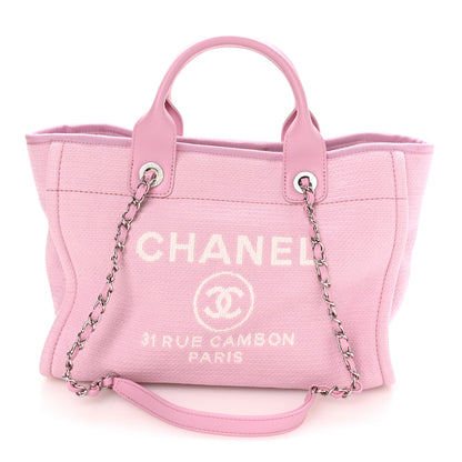 Chanel Mixed Fibers Small Deauville Tote Dark Pink 1 of 11