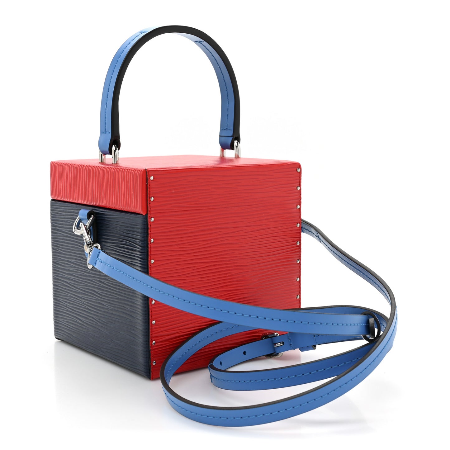 Epi Bleecker Box Indigo Coquelicot