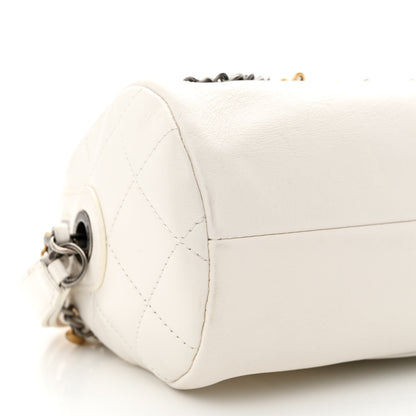 Chanel Calfskin Chain 20s Signature Bowling Bag White 9 of 10