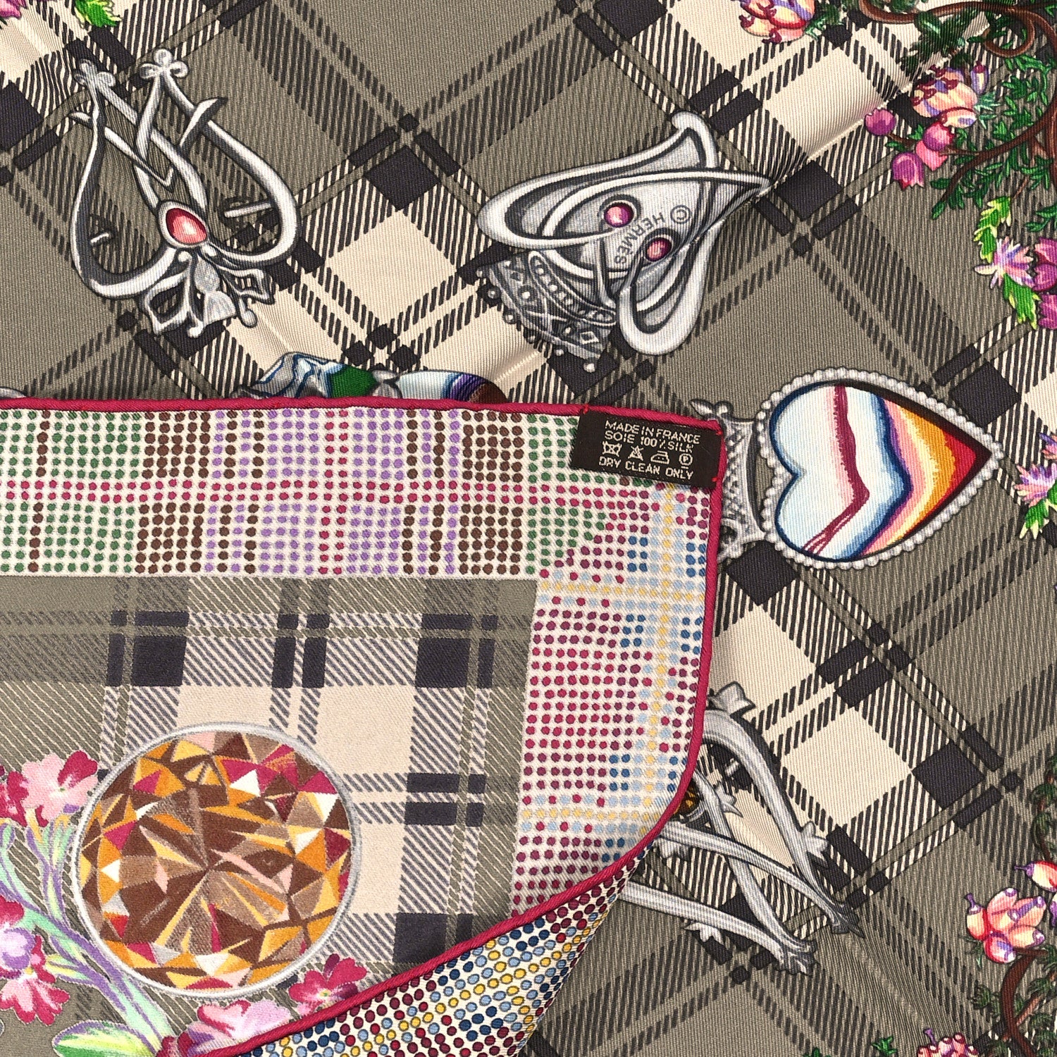 Hermes Silk Fleurs D Ecosse Scarf 90 3 of 3