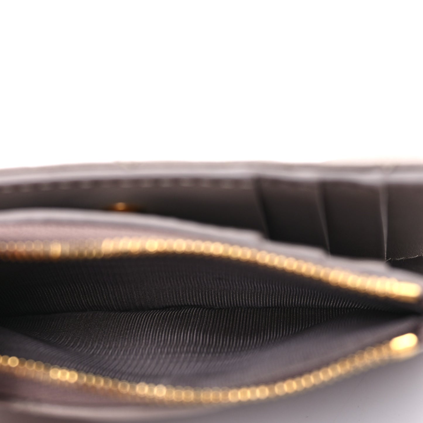 Grained Calfskin Supple Cannage Caro Dahlia Wallet Taupe