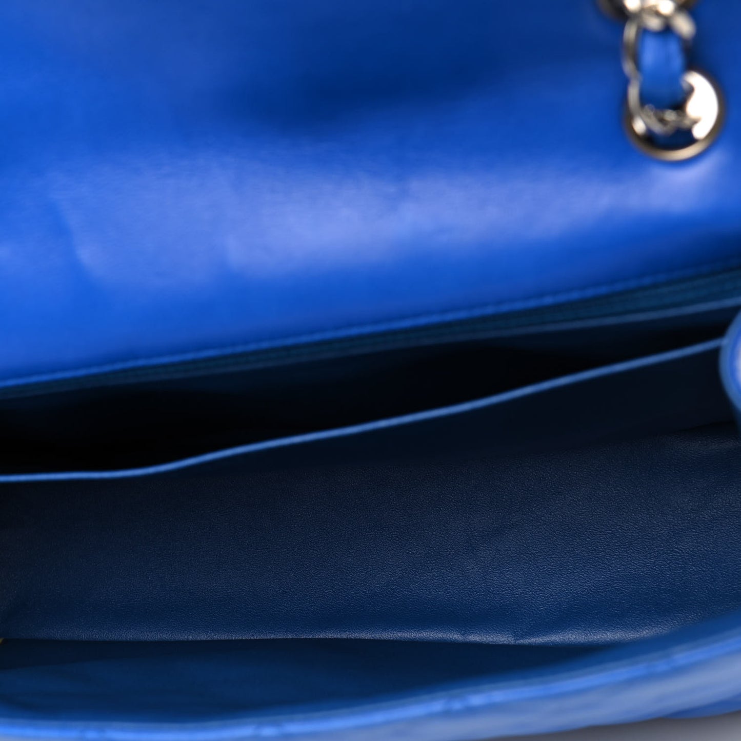 Lambskin Quilted Maxi Single Flap Blue