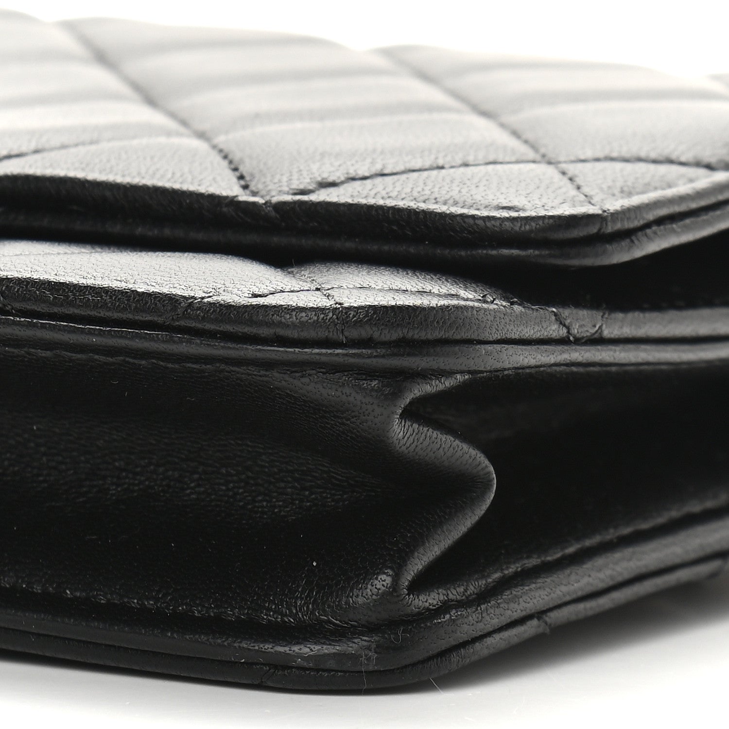 Chanel Lambskin Quilted CC Pearl Crush Wallet on Chain WOC Black 10 of 10