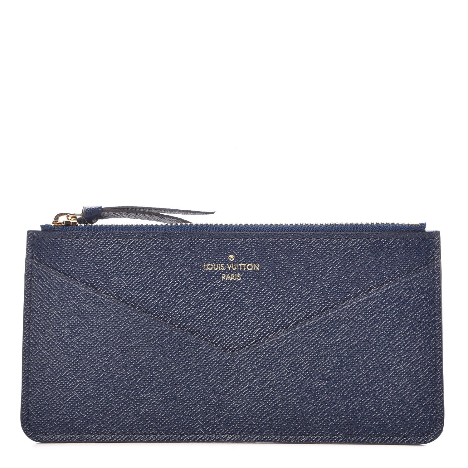 Louis Vuitton Calfskin Jeanne Wallet Zippered Insert Dark Blue 1 of 6