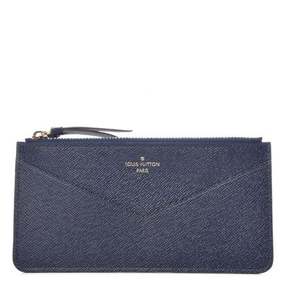 Louis Vuitton Calfskin Jeanne Wallet Zippered Insert Dark Blue 1 of 6