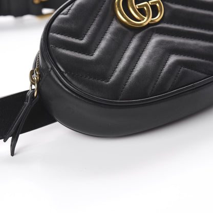 Gucci Calfskin Matelasse GG Marmont Belt Bag 85 34 Black 5 of 7
