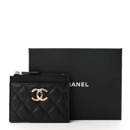 Chanel Caviar Quilted CC Zip Card Holder Black 8 of 8