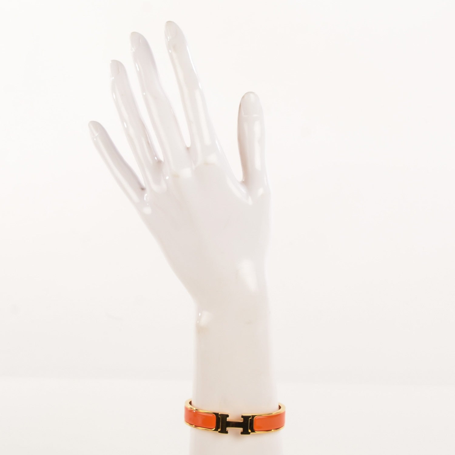 Hermes Enamel Narrow Clic Clac H Bracelet PM Orange 2 of 6