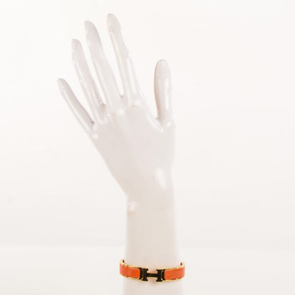 Hermes Enamel Narrow Clic Clac H Bracelet PM Orange 2 of 6