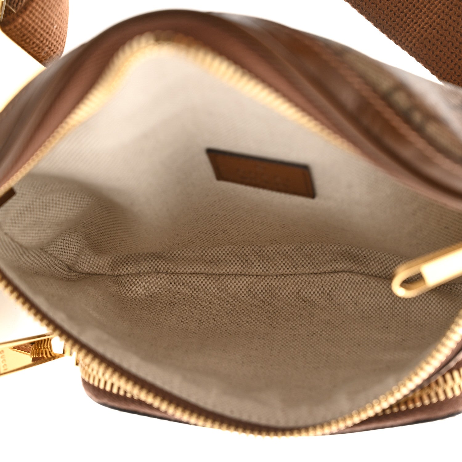 Gucci GG Supreme Monogram Textured Calfskin Retro Interlocking G Belt Bag Beige Ebony Brown Sugar 5 of 10
