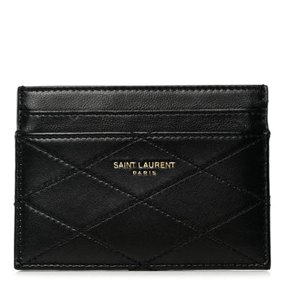 Saint Laurent Lambskin Quilted Card Case Black 1 of 8