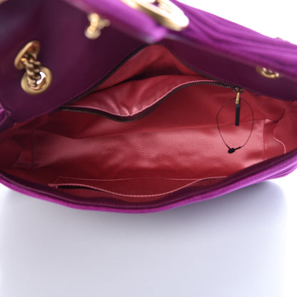 Gucci Velvet Matelasse Medium GG Marmont Shoulder Bag Fuchsia Violet Cyclamen 5 of 12