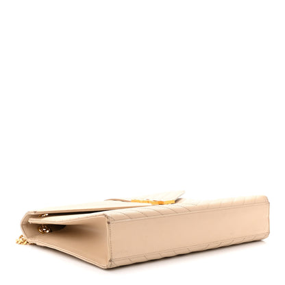 Saint Laurent Grain De Poudre Matelasse Chevron Large Monogram Satchel Nude Powder 4 of 11