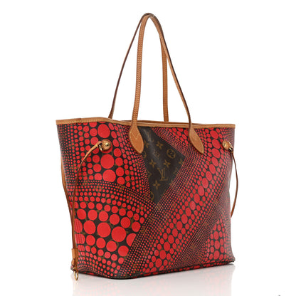 Louis Vuitton Monogram Kusama Waves Neverfull MM Red 3 of 24