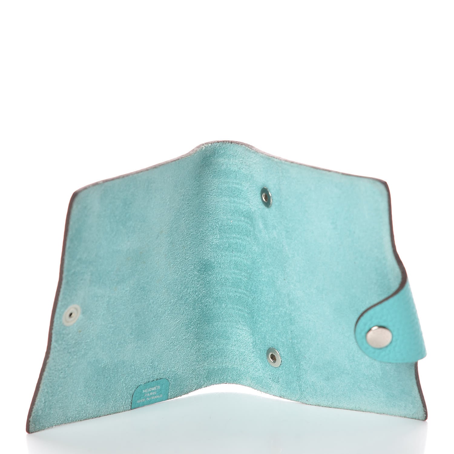 Hermes Taurillon Clemence Ulysse Mini Notebook Bleu Atoll 6 of 7