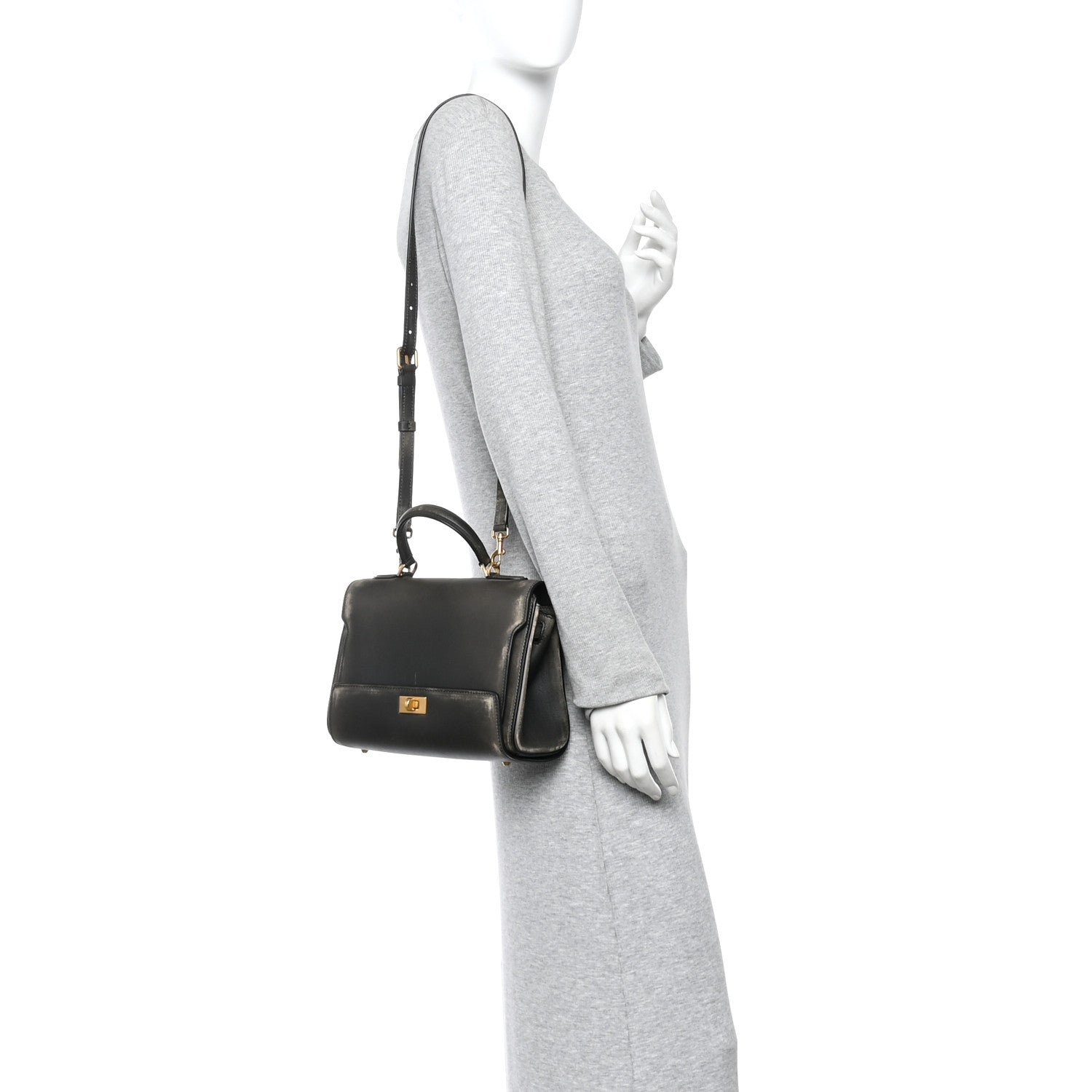 Balenciaga Calfskin Small Money Top Handle Handbag Brown 2 of 13