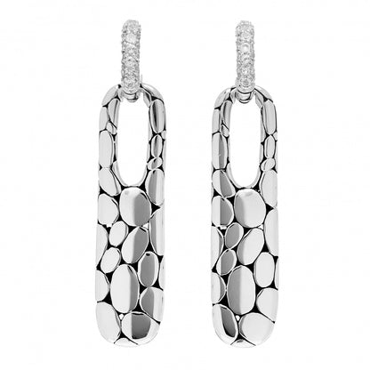 John Hardy Sterling Silver White Sapphire Kali Drop Earrings 1 of 4