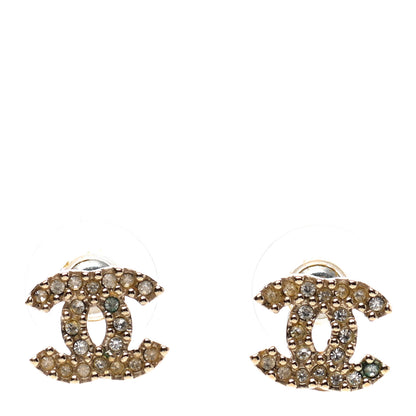 Chanel Crystal CC Earrings Gold 1 of 3