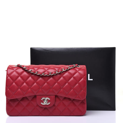 Chanel Caviar Quilted Jumbo Double Flap Dark Pink 15 of 15
