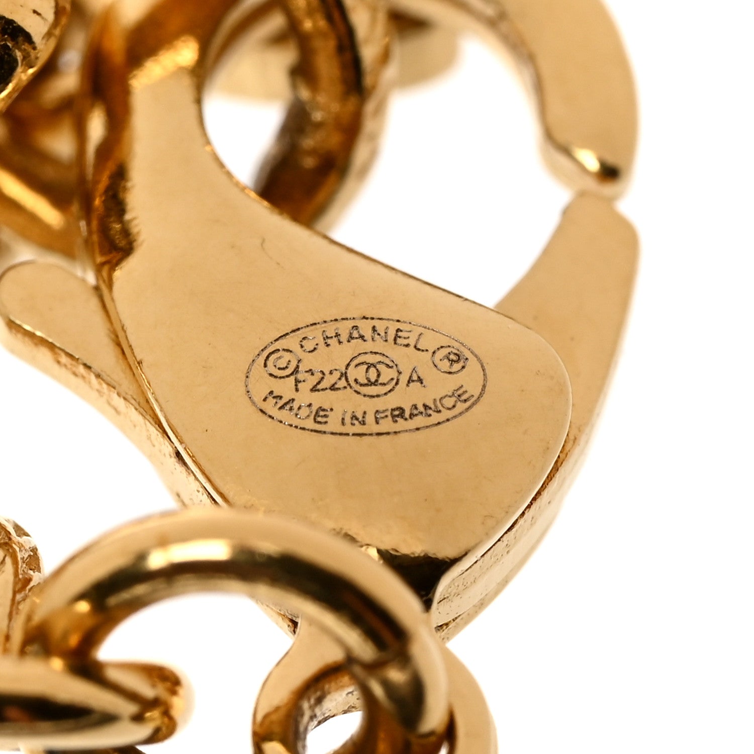 Chanel Crystal CC Chain Link Bracelet Gold 5 of 6