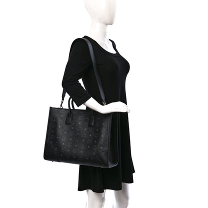 MCM Visetos Large Munchen Tote Black 2 of 9
